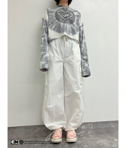 パワーパフ ガールズ ANAP コラボ タイダイ柄 トップス クロップド丈 ロングスリーブ Tシャツ ロンT 793-9151