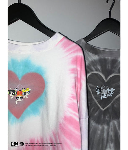 パワーパフ ガールズ ANAP コラボ タイダイ柄 トップス クロップド丈 ロングスリーブ Tシャツ ロンT 793-9151