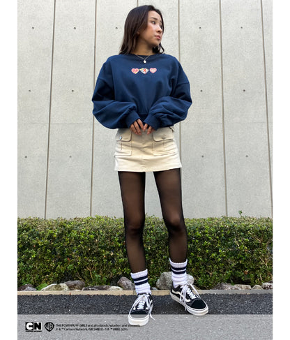 パワーパフ ガールズ ANAP コラボ スウェット トレーナー クロップド丈 裏毛 793-9150