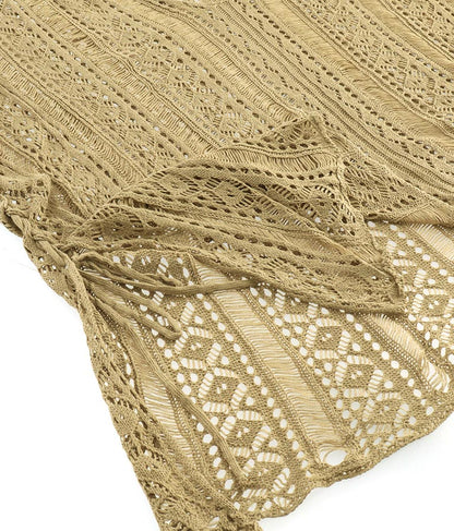 クロシェ編み Vネック ポンチョ チュニック 813-6832