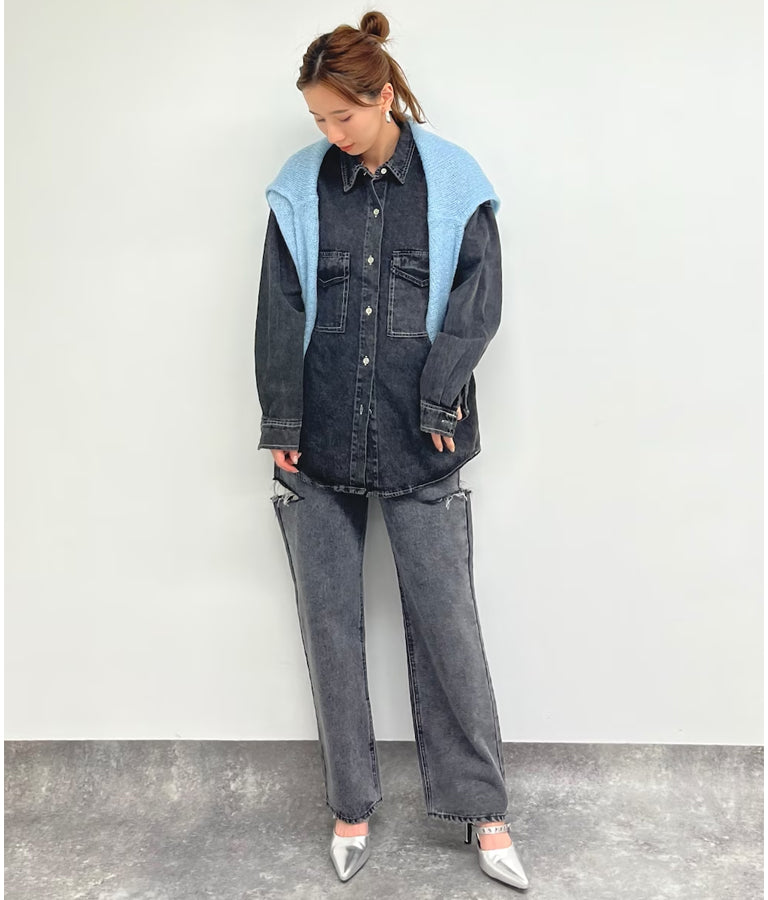 デニムオーバーサイズシャツ 154-5497