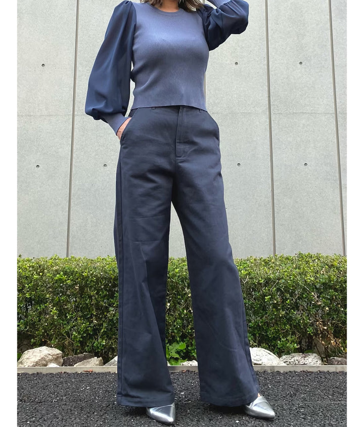 異素材 ドッキング バック リボン トップス 153-5566