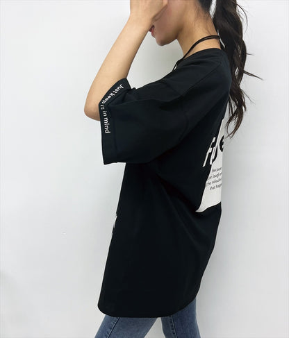 袖ロールアップ プリント ビッグ Tシャツ 【親子お揃い】 793-9123