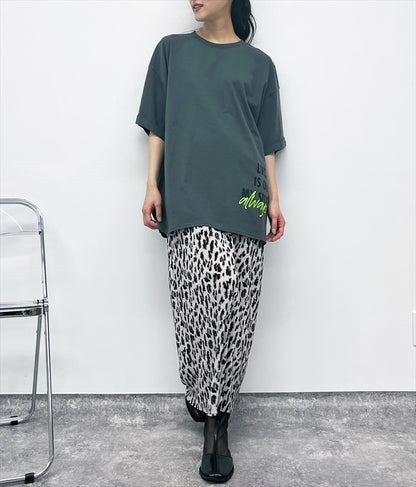 袖ロールアップ プリント ビッグ Tシャツ 【親子お揃い】 793-9123