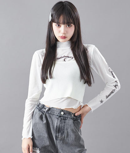 2WAY タトゥー 見え シアー トップス 913-7458