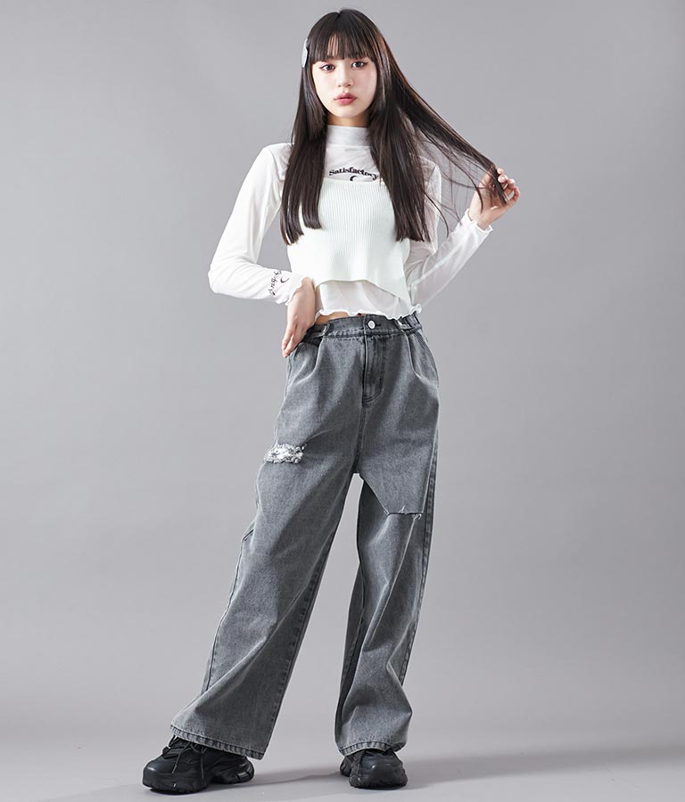 2WAY タトゥー 見え シアー トップス 913-7458