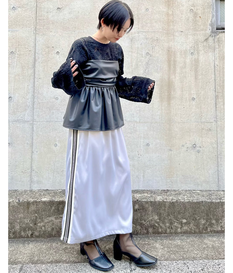 光沢 サテン ライン スカート 791-9160