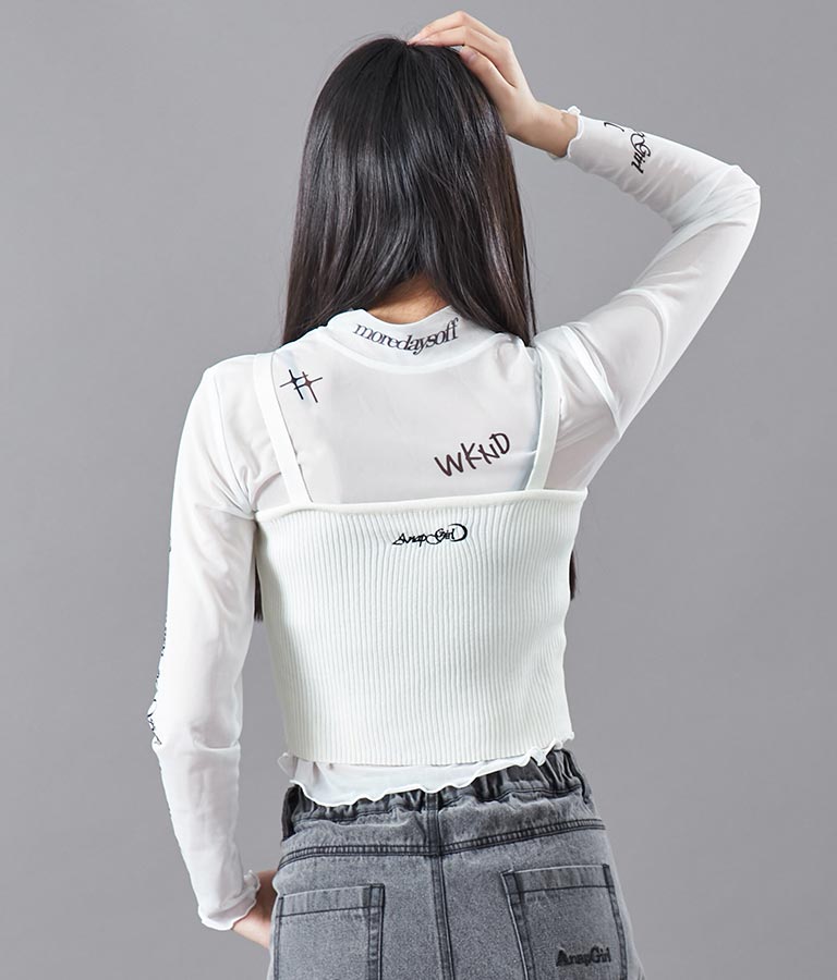 サマーニット 刺繍 キャミソール 913-7461