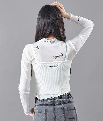 サマーニット 刺繍 キャミソール 913-7461