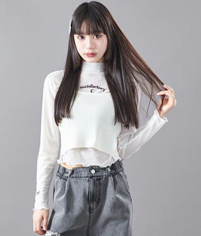 サマーニット 刺繍 キャミソール 913-7461