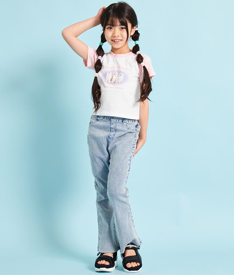 ねこ フォト プリント ラグラン Tシャツ 423-3252