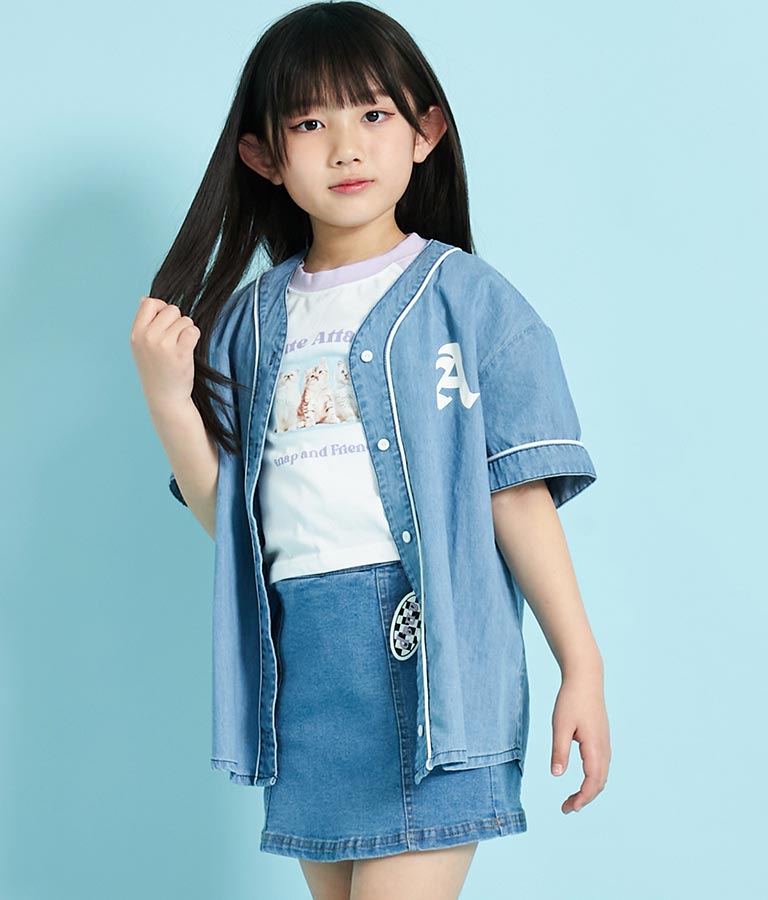 ねこ フォト プリント ラグラン Tシャツ 423-3252