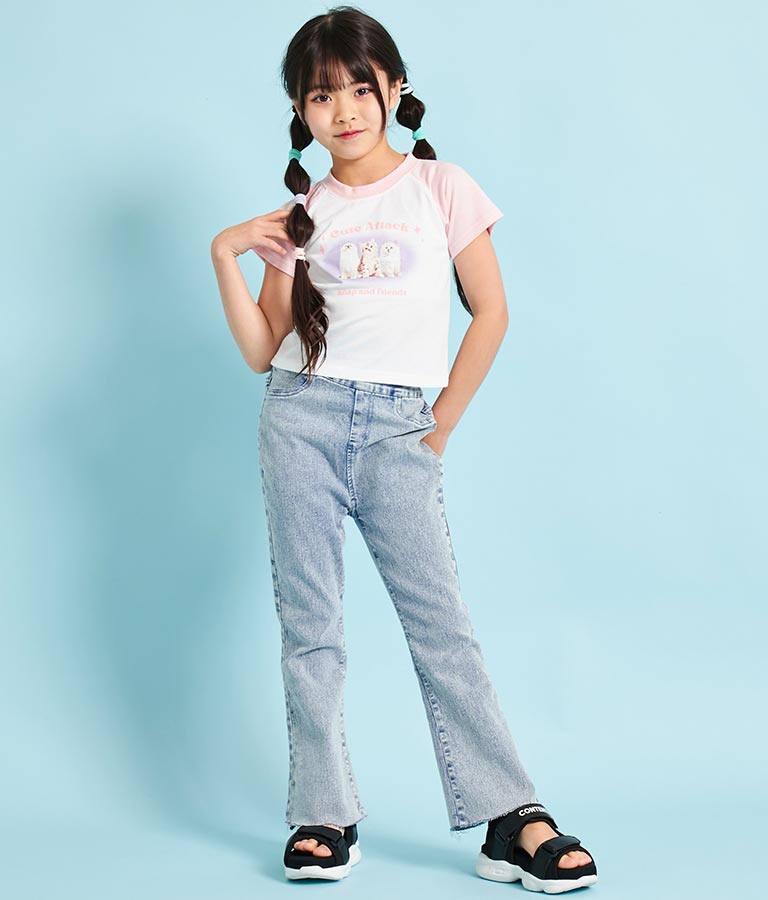 ねこ フォト プリント ラグラン Tシャツ 423-3252