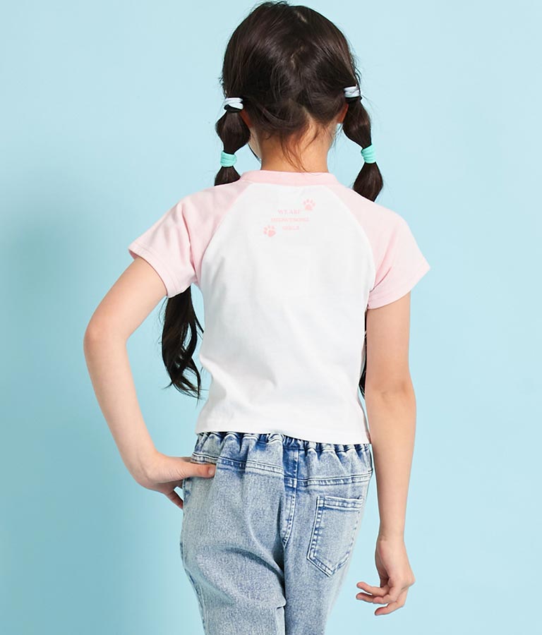 ねこ フォト プリント ラグラン Tシャツ 423-3252