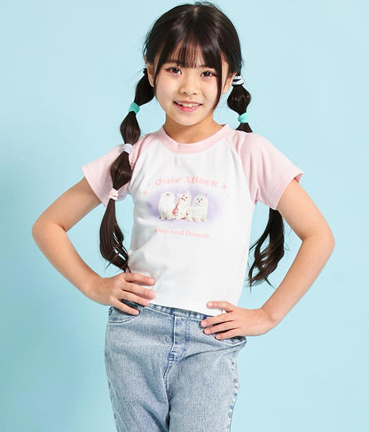 ねこ フォト プリント ラグラン Tシャツ 423-3252