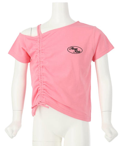 アシンメトリー オフショルダー シャーリング Tシャツ 423-3254