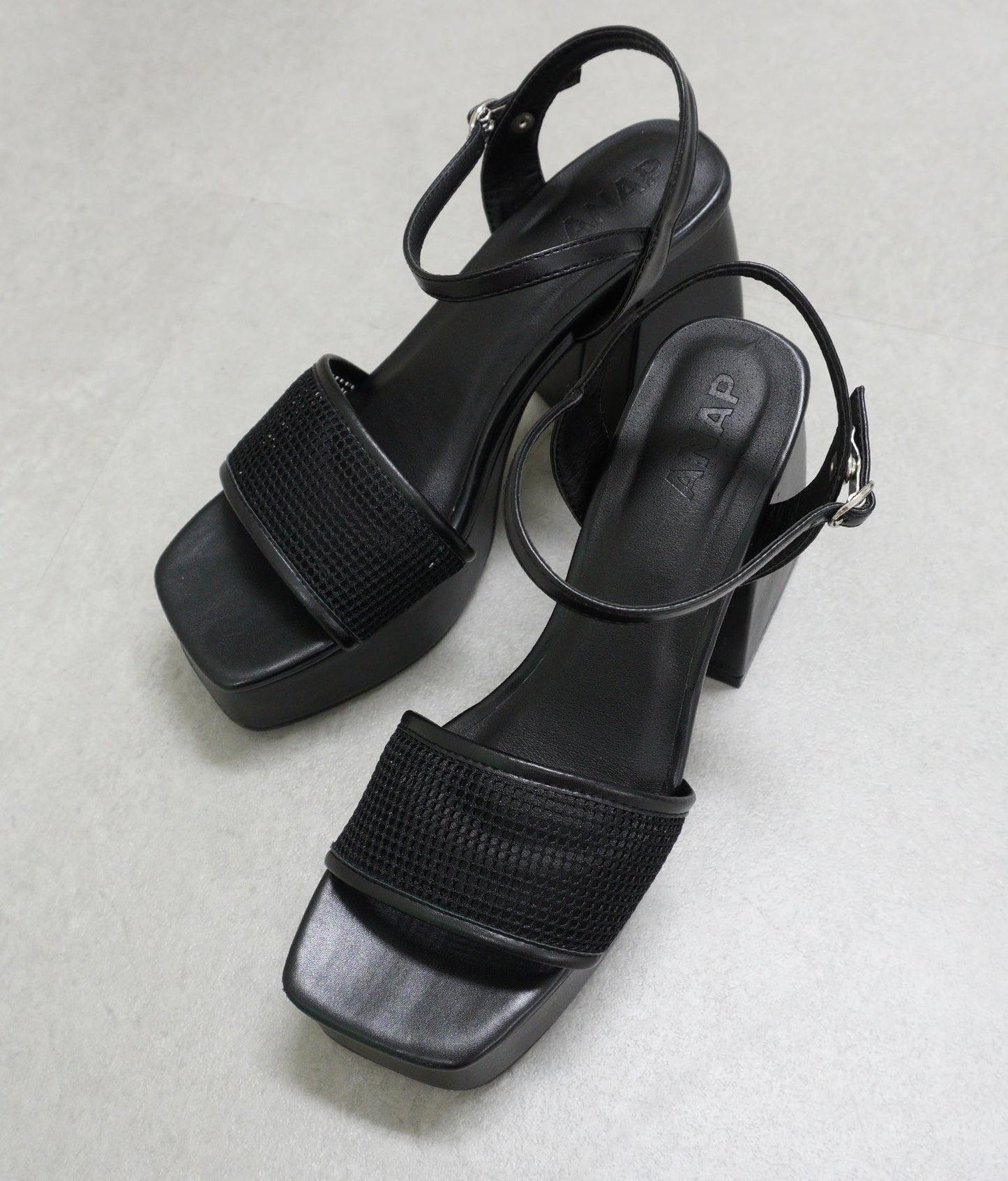 メッシュ 厚底 ストラップ サンダル