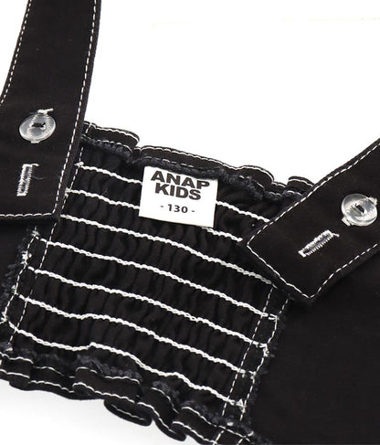 チェッカー柄 Tシャツ + デニム ビスチェ セット 428-3242