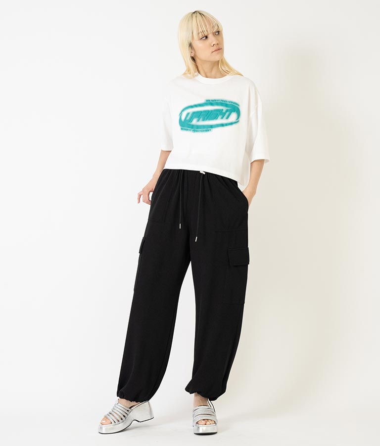 スプレー プリント クロップド Tシャツ 793-9172