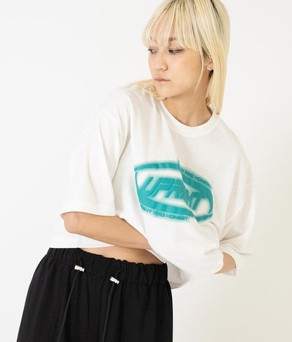 スプレー プリント クロップド Tシャツ 793-9172