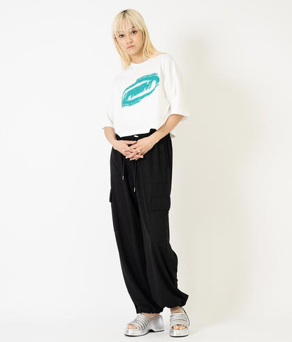 スプレー プリント クロップド Tシャツ 793-9172