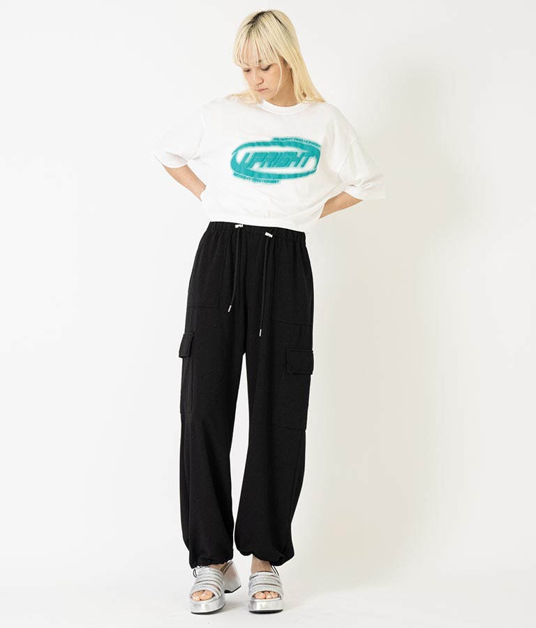 スプレー プリント クロップド Tシャツ 793-9172