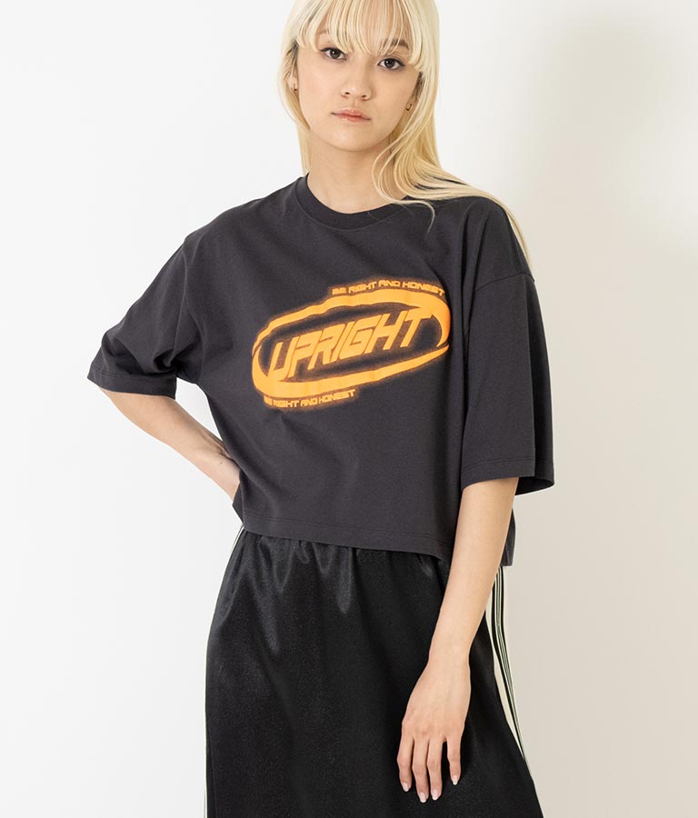 スプレー プリント クロップド Tシャツ 793-9172
