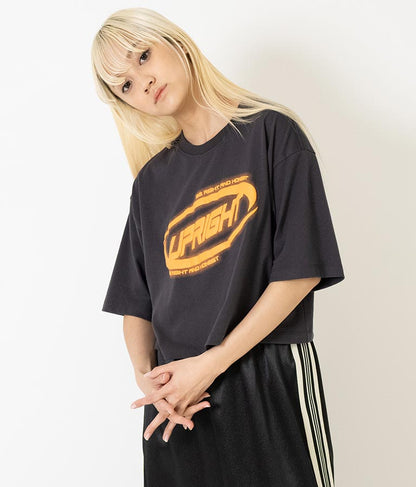 スプレー プリント クロップド Tシャツ 793-9172