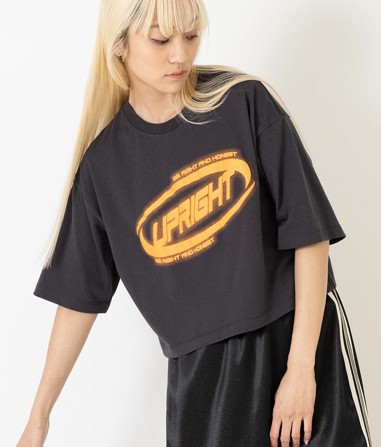 スプレー プリント クロップド Tシャツ 793-9172