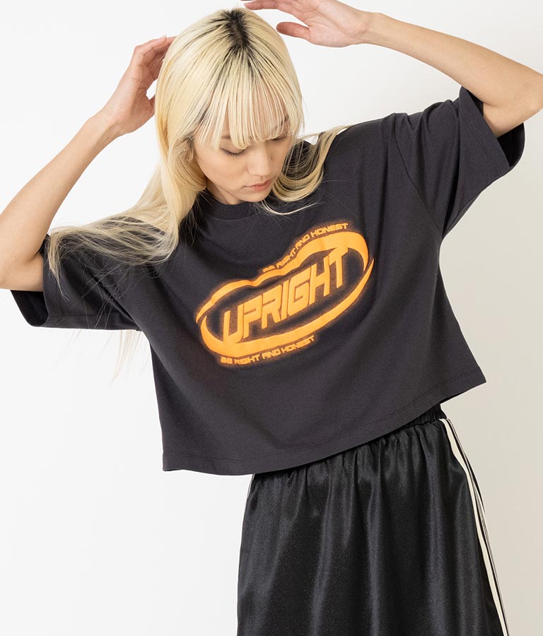 スプレー プリント クロップド Tシャツ 793-9172