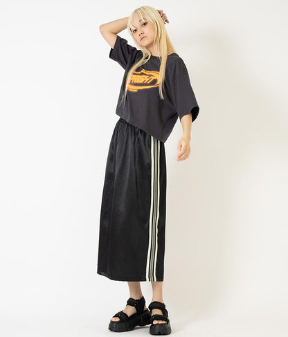 スプレー プリント クロップド Tシャツ 793-9172