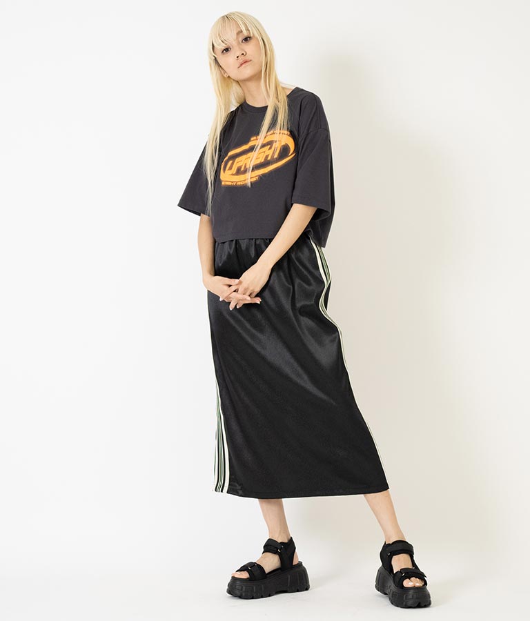 スプレー プリント クロップド Tシャツ 793-9172