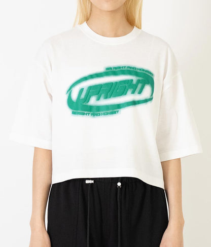 スプレー プリント クロップド Tシャツ 793-9172
