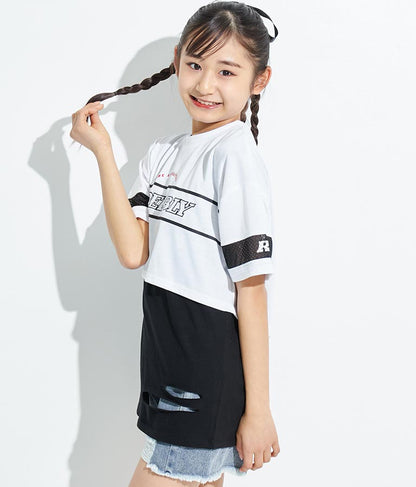 ANAPR+S【リラスポ】ショート丈 袖メッシュ Tシャツ(吸水速乾加工) 913-7441