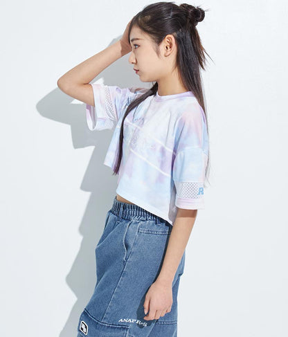 ANAPR+S【リラスポ】ショート丈 袖メッシュ Tシャツ(吸水速乾加工) 913-7441