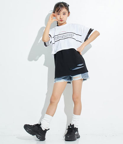 ANAPR+S【リラスポ】ショート丈 袖メッシュ Tシャツ(吸水速乾加工) 913-7441