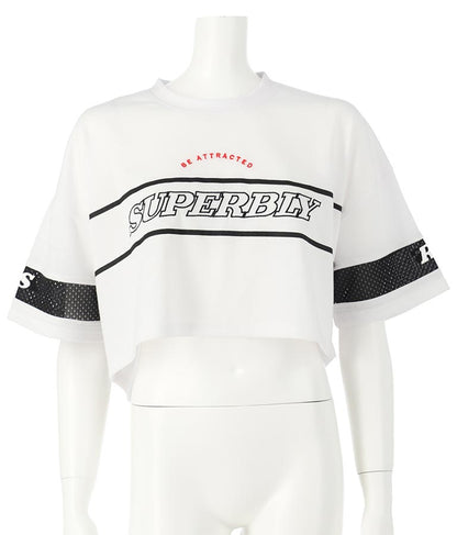 ANAPR+S【リラスポ】ショート丈 袖メッシュ Tシャツ(吸水速乾加工) 913-7441