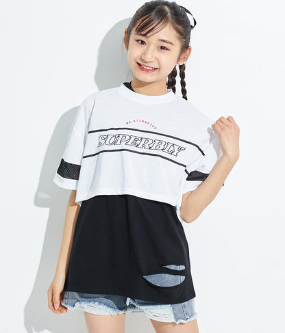 ANAPR+S【リラスポ】ショート丈 袖メッシュ Tシャツ(吸水速乾加工) 913-7441