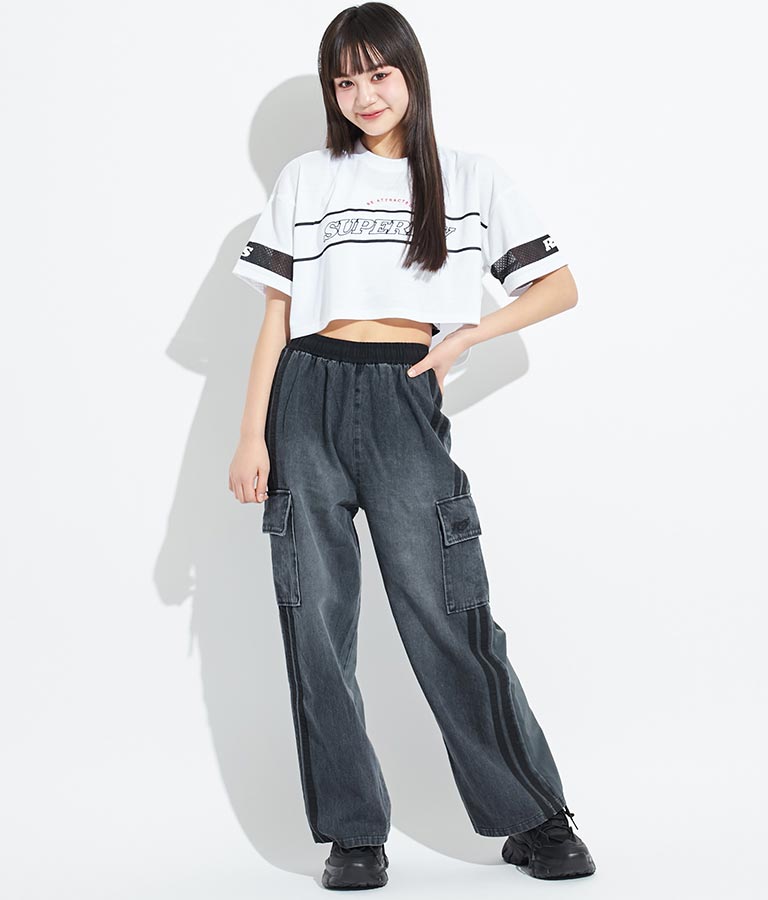 ANAPR+S【リラスポ】ショート丈 袖メッシュ Tシャツ(吸水速乾加工) 913-7441