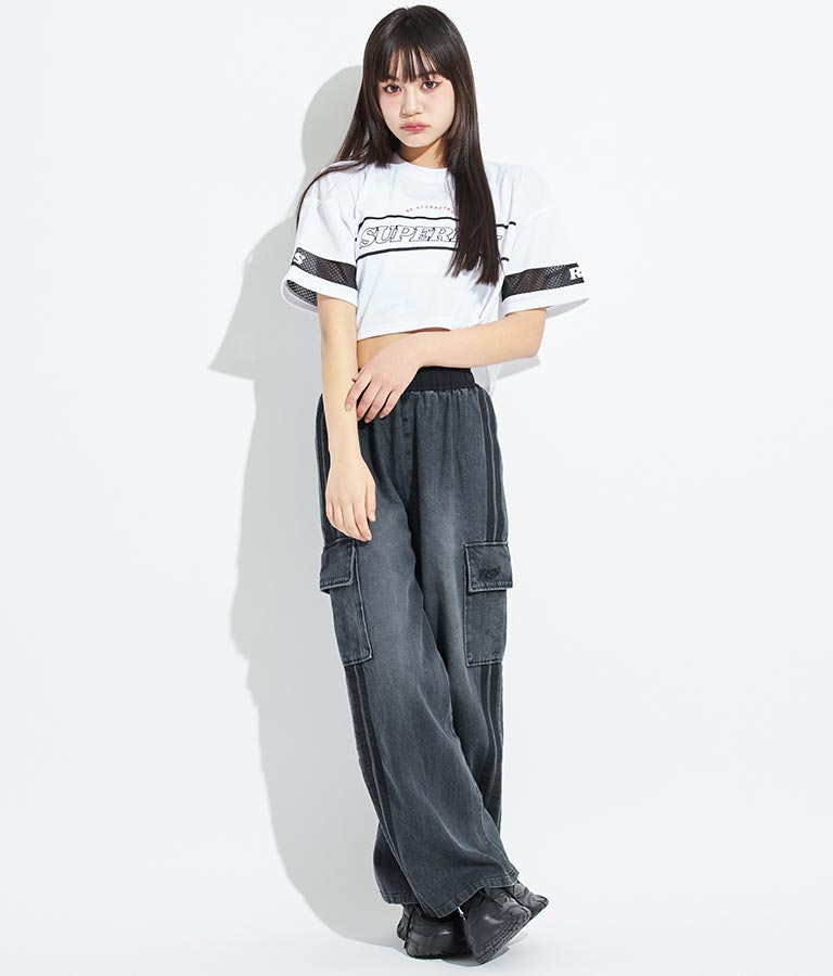 ANAPR+S【リラスポ】ショート丈 袖メッシュ Tシャツ(吸水速乾加工) 913-7441