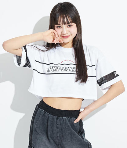 ANAPR+S【リラスポ】ショート丈 袖メッシュ Tシャツ(吸水速乾加工) 913-7441