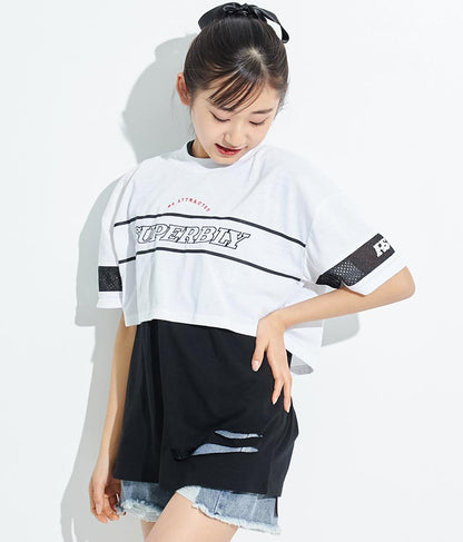 ANAPR+S【リラスポ】ショート丈 袖メッシュ Tシャツ(吸水速乾加工) 913-7441