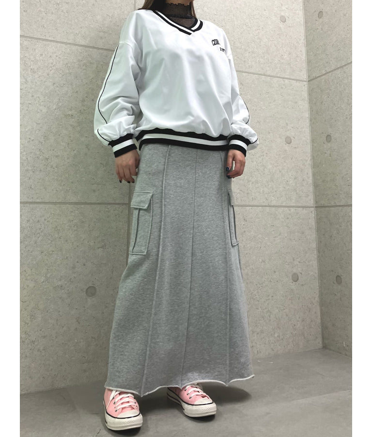 Vネック ライン リブ プルオーバー 793-9144