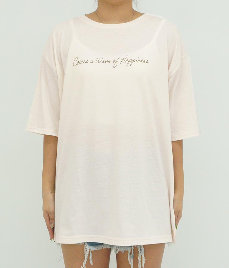 メッセージ プリント ビッグ Tシャツ 853-5854