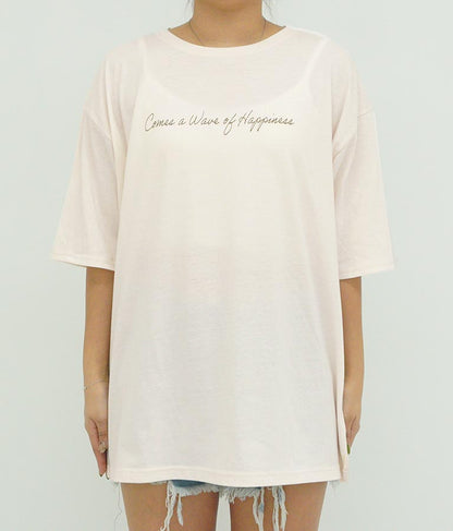 メッセージ プリント ビッグ Tシャツ 853-5854