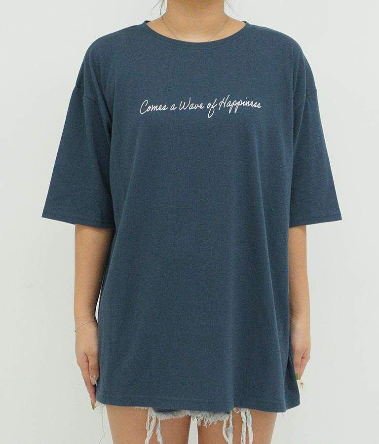 メッセージ プリント ビッグ Tシャツ 853-5854