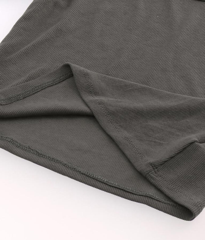 シンプル リブ デコルテライン 半袖 Tシャツ 813-6828