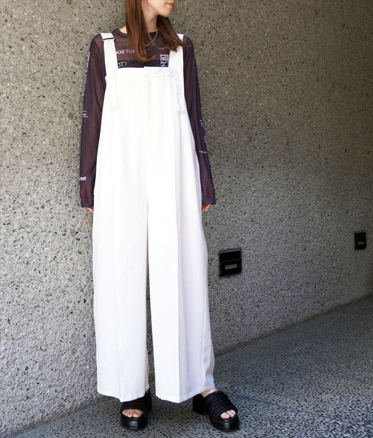 ベルト デザイン ワイド サロペット