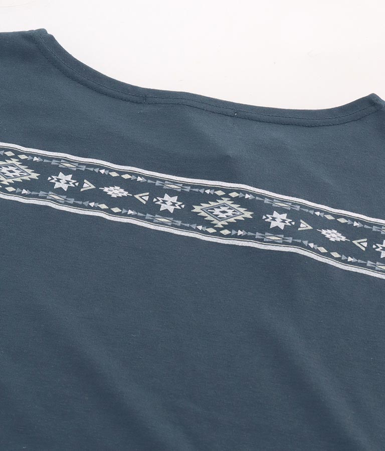 バック オルテガ メッセージ プリント ドルマン Tシャツ 853-5865