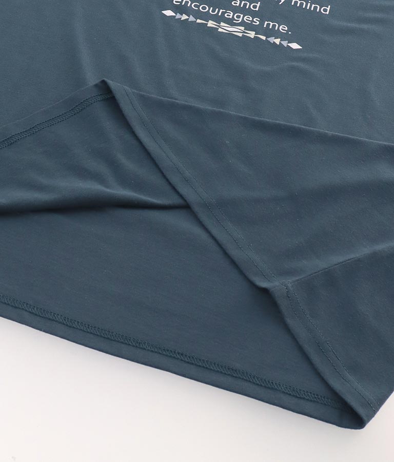 バック オルテガ メッセージ プリント ドルマン Tシャツ 853-5865